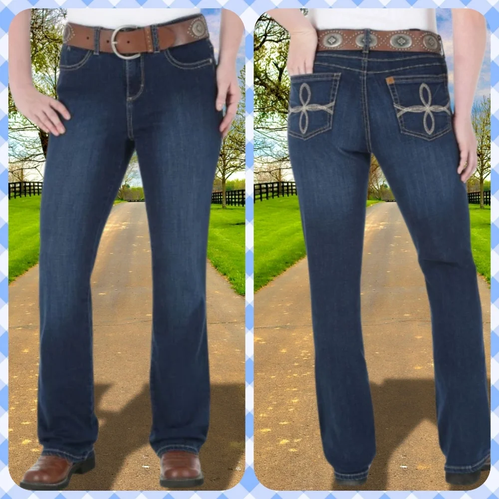 Wrangler Womens Aura Booty Up Boot Cut Jeans 16 Short